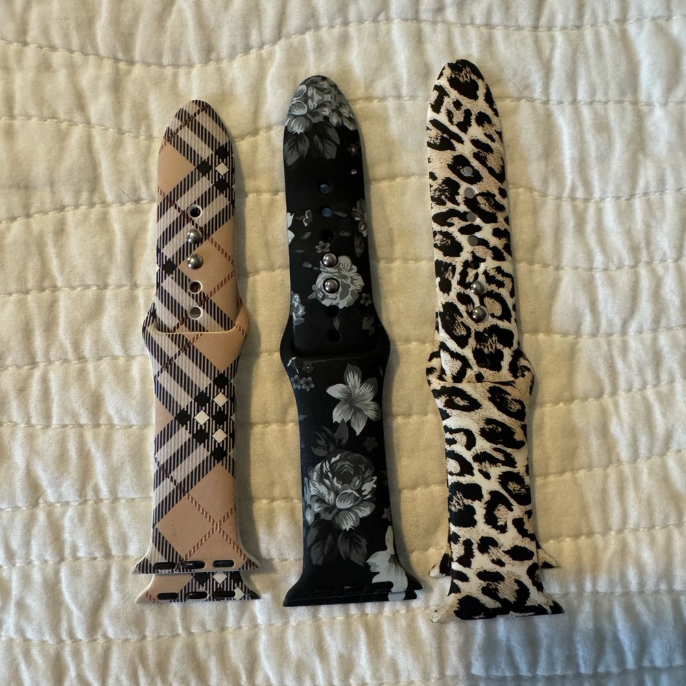 Stylish Patterned silicone Apple Watch Bands 42mm- Set of 3